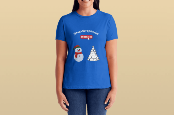 t-shirt blue royale woman christmas