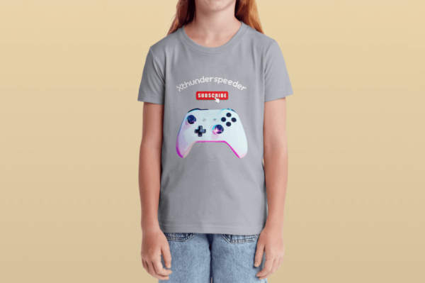 t-shirt grey kids gaming