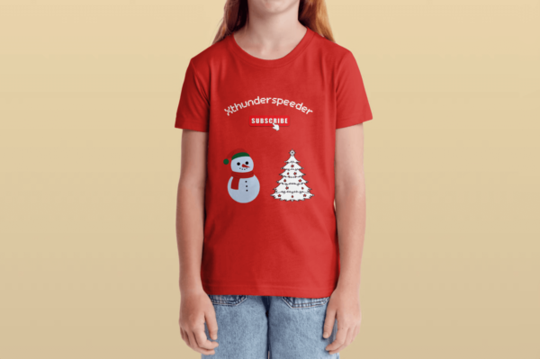 t-shirt red kids christmas