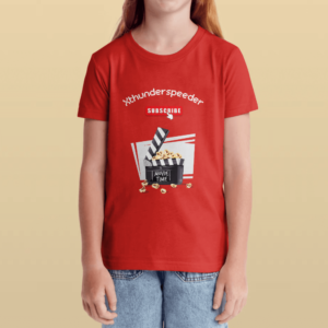 t-shirt red kids movie time