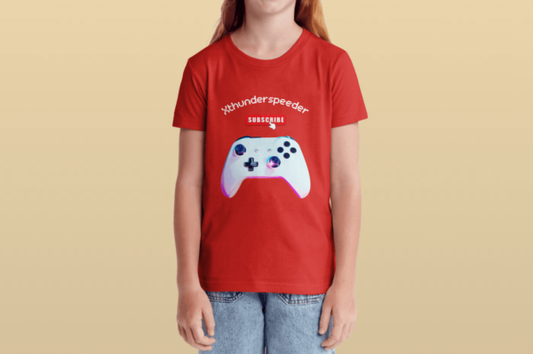 t-shirt red kids gaming