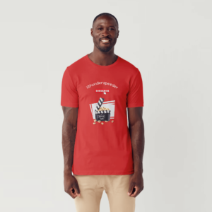 t-shirt red man movie time