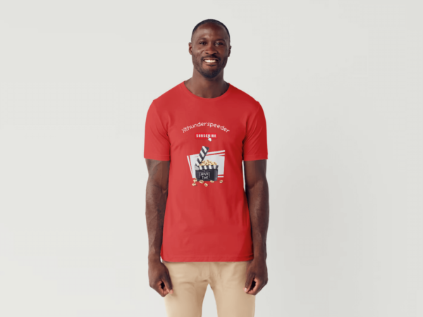 t-shirt red man movie time