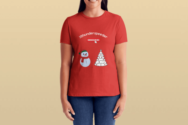 t-shirt red woman christmas