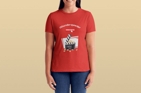 t-shirt red woman movie time