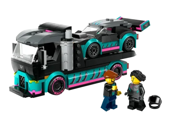Lego City Race Car and Car Carrier Truck (60406) - Image 2
