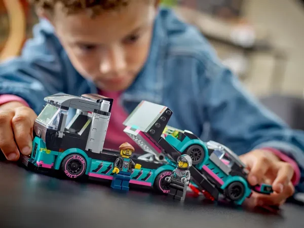 Lego City Race Car and Car Carrier Truck (60406) - Image 4