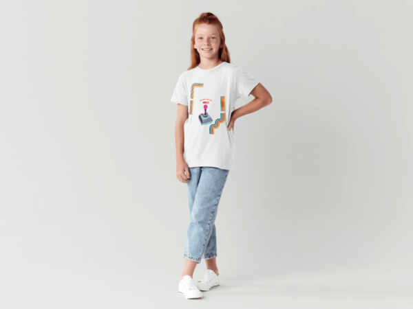 T-shirt Retro Gaming White Xthunderspeeder